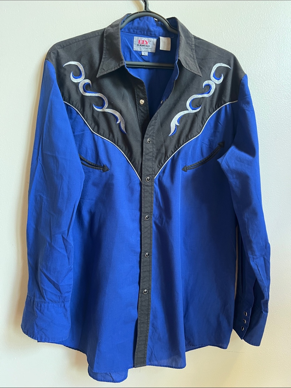Ely Diamond Western-Style ranch style Men's Button-Down Shirt snap buttons